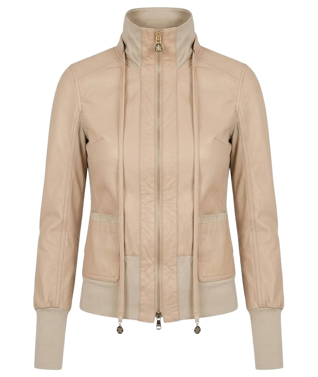 PATRIZIA PEPE Бежевая кожаная куртка, фото 1