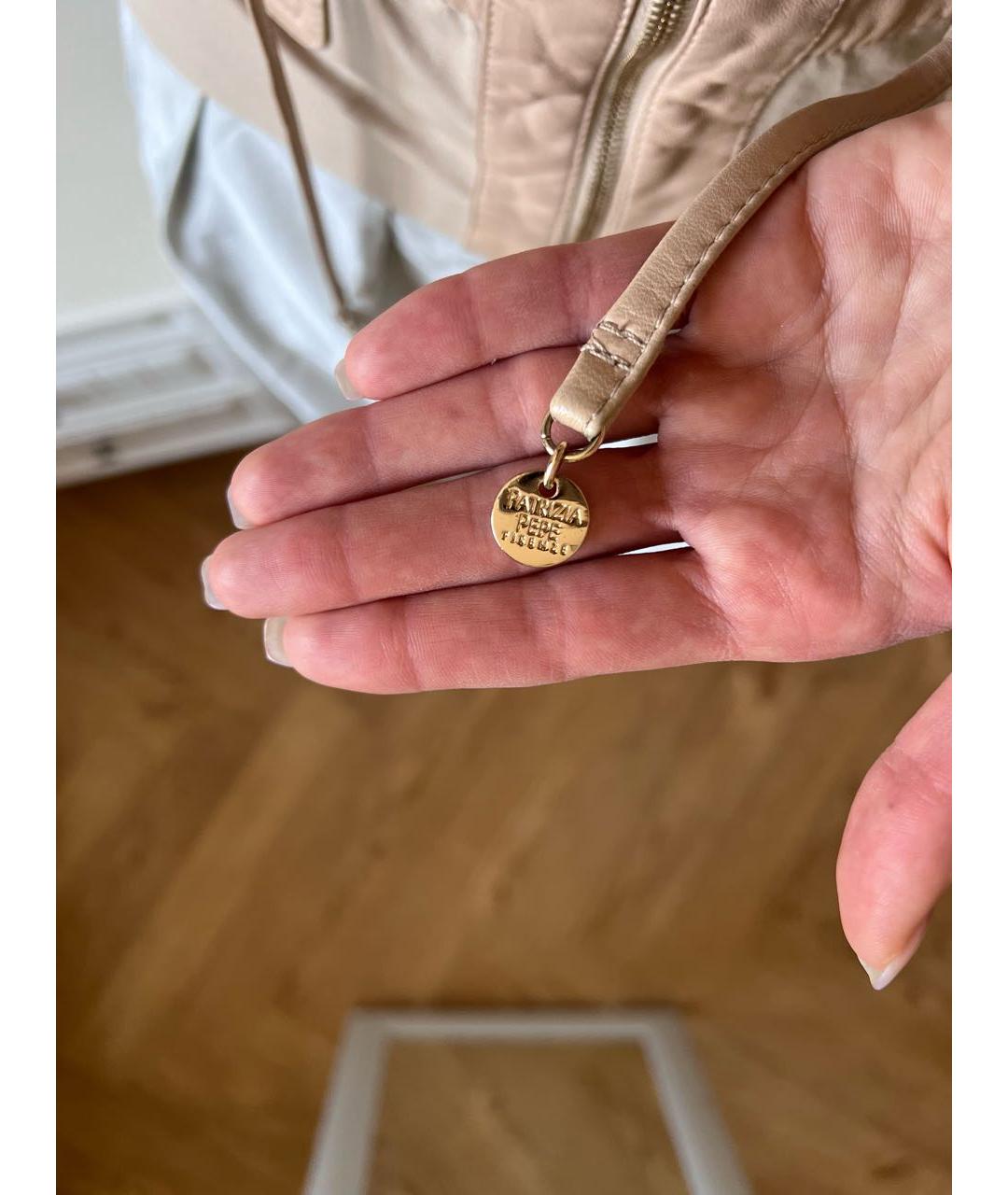 PATRIZIA PEPE Бежевая кожаная куртка, фото 7