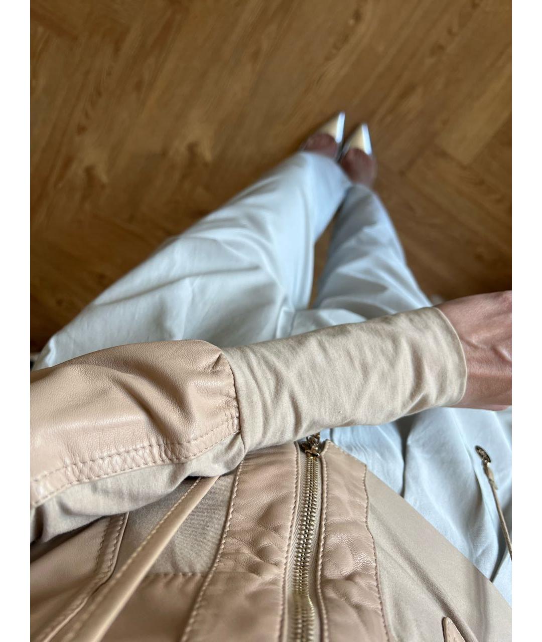 PATRIZIA PEPE Бежевая кожаная куртка, фото 6