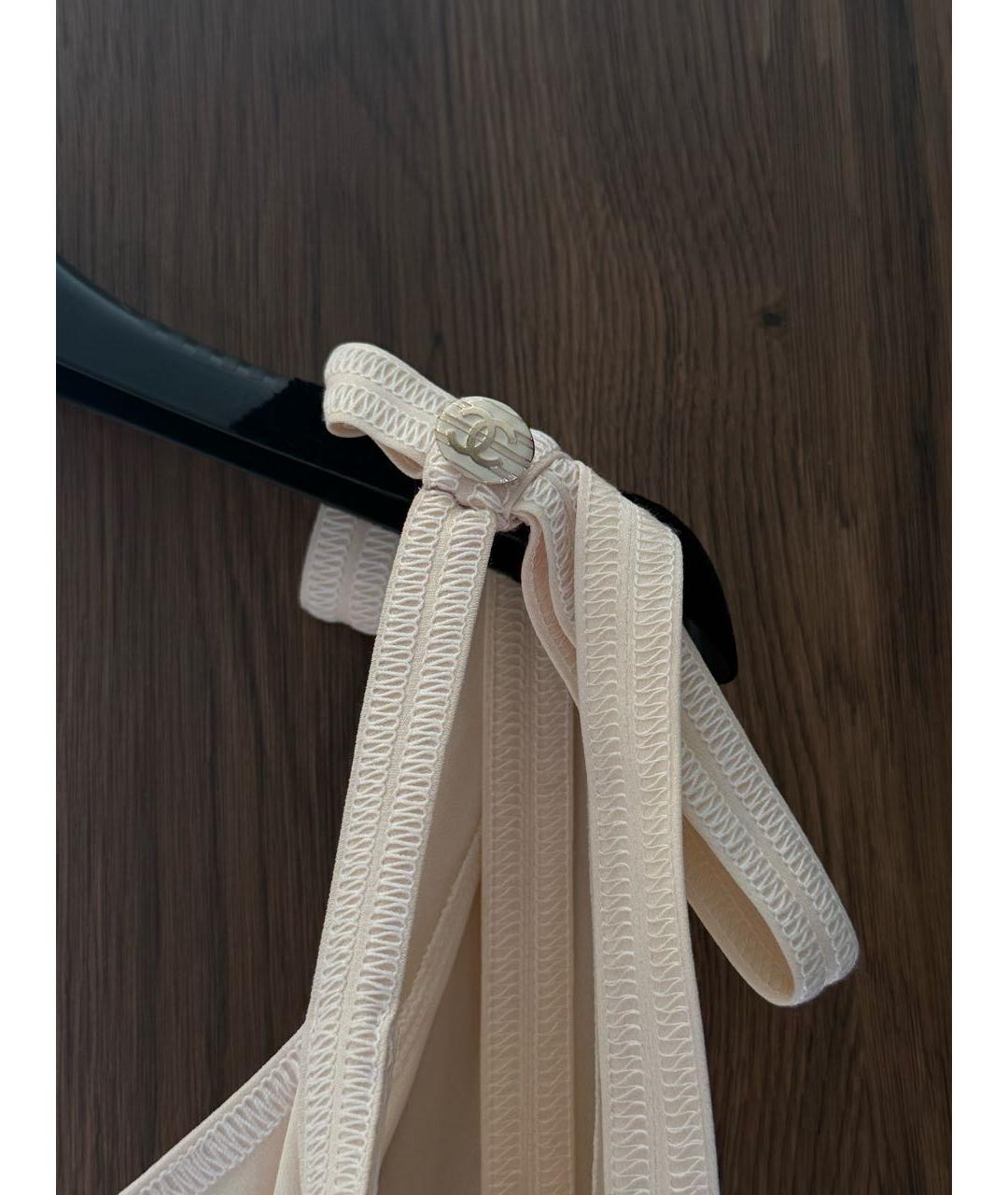 CHANEL Бежевое шелковое вечернее платье, фото 4