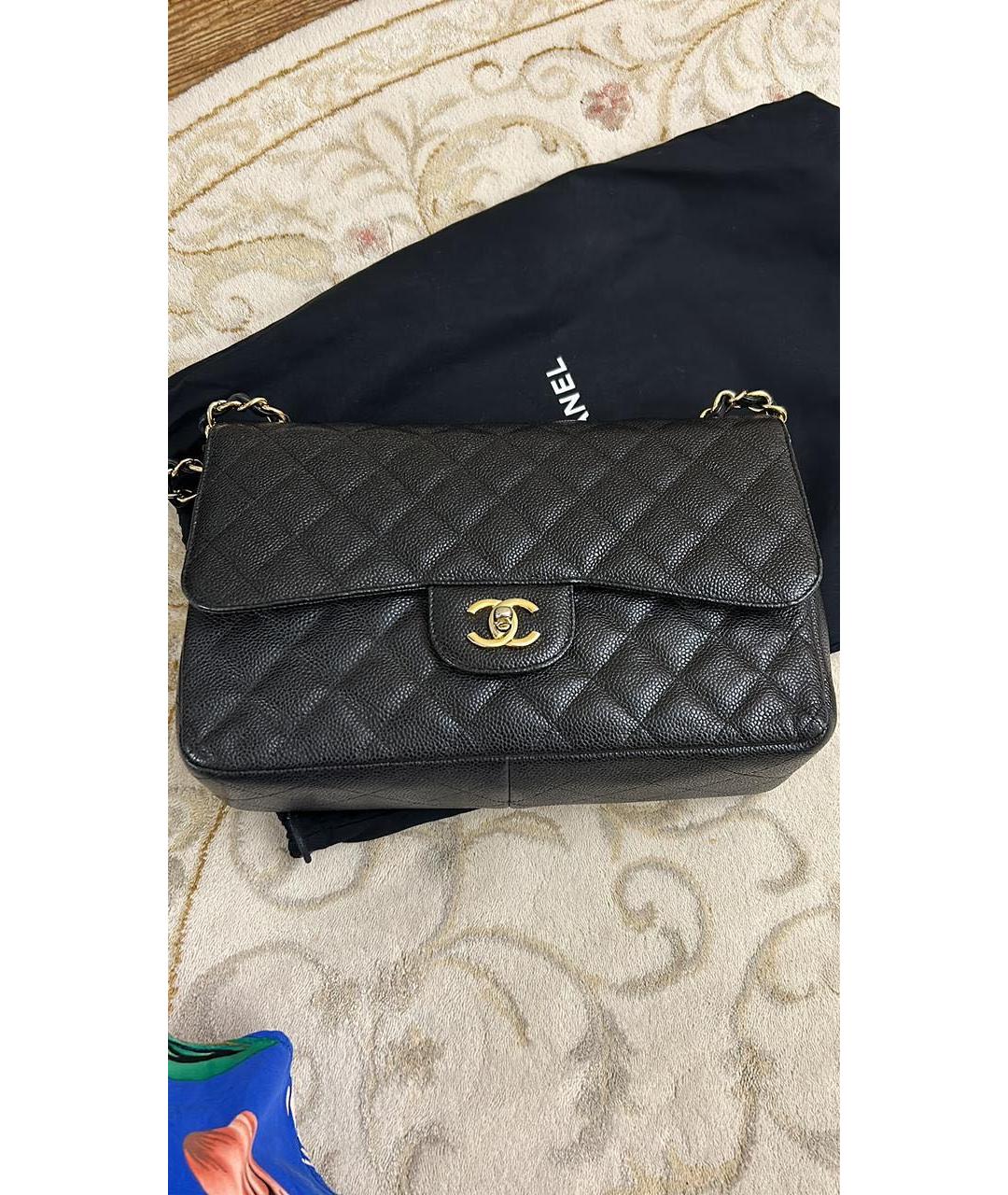 CHANEL Черная кожаная сумка через плечо, фото 2