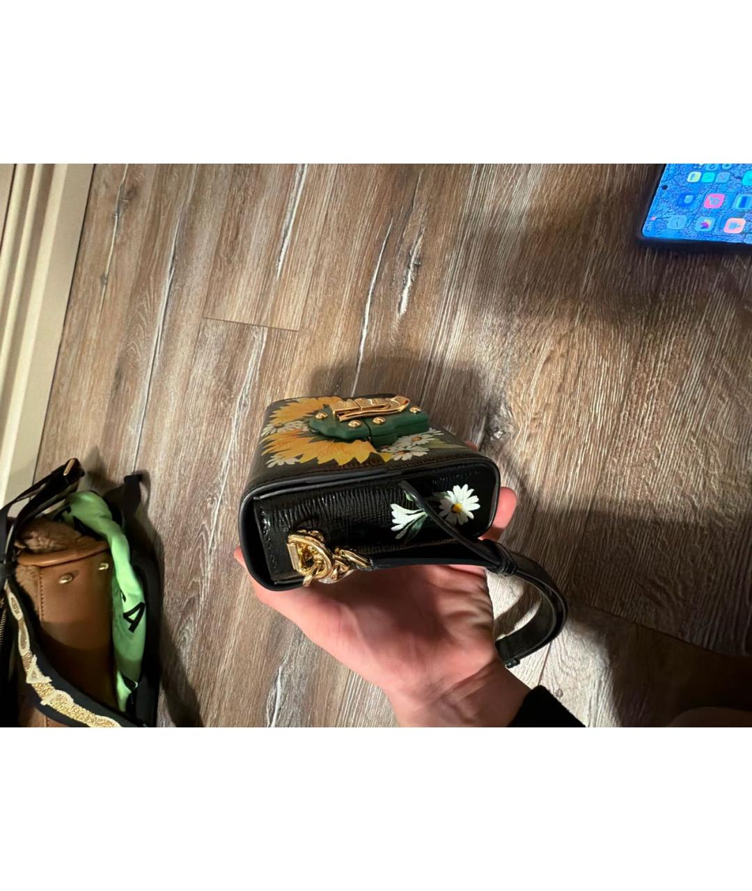 DOLCE&GABBANA Черная кожаная сумка через плечо, фото 2