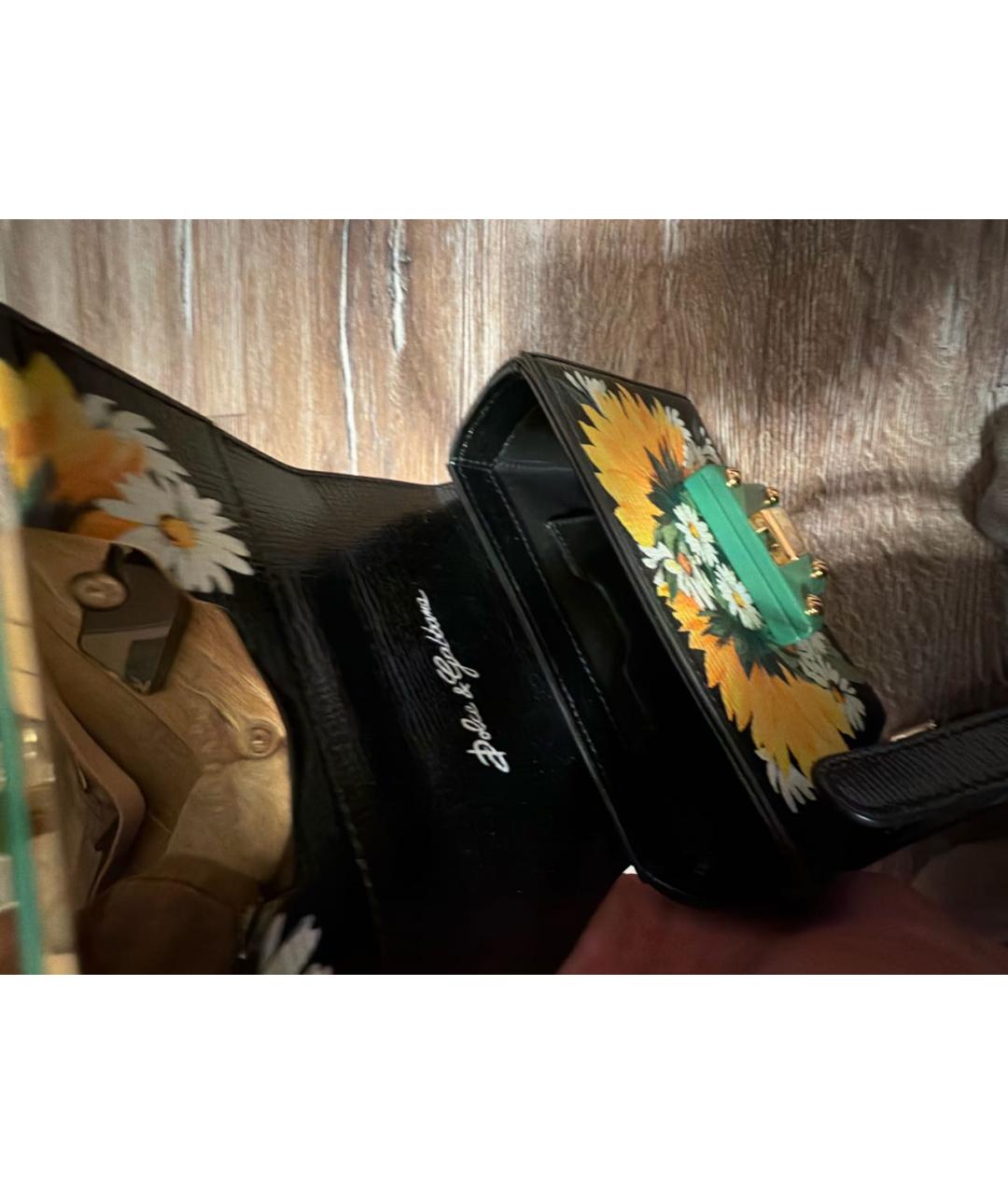 DOLCE&GABBANA Черная кожаная сумка через плечо, фото 4