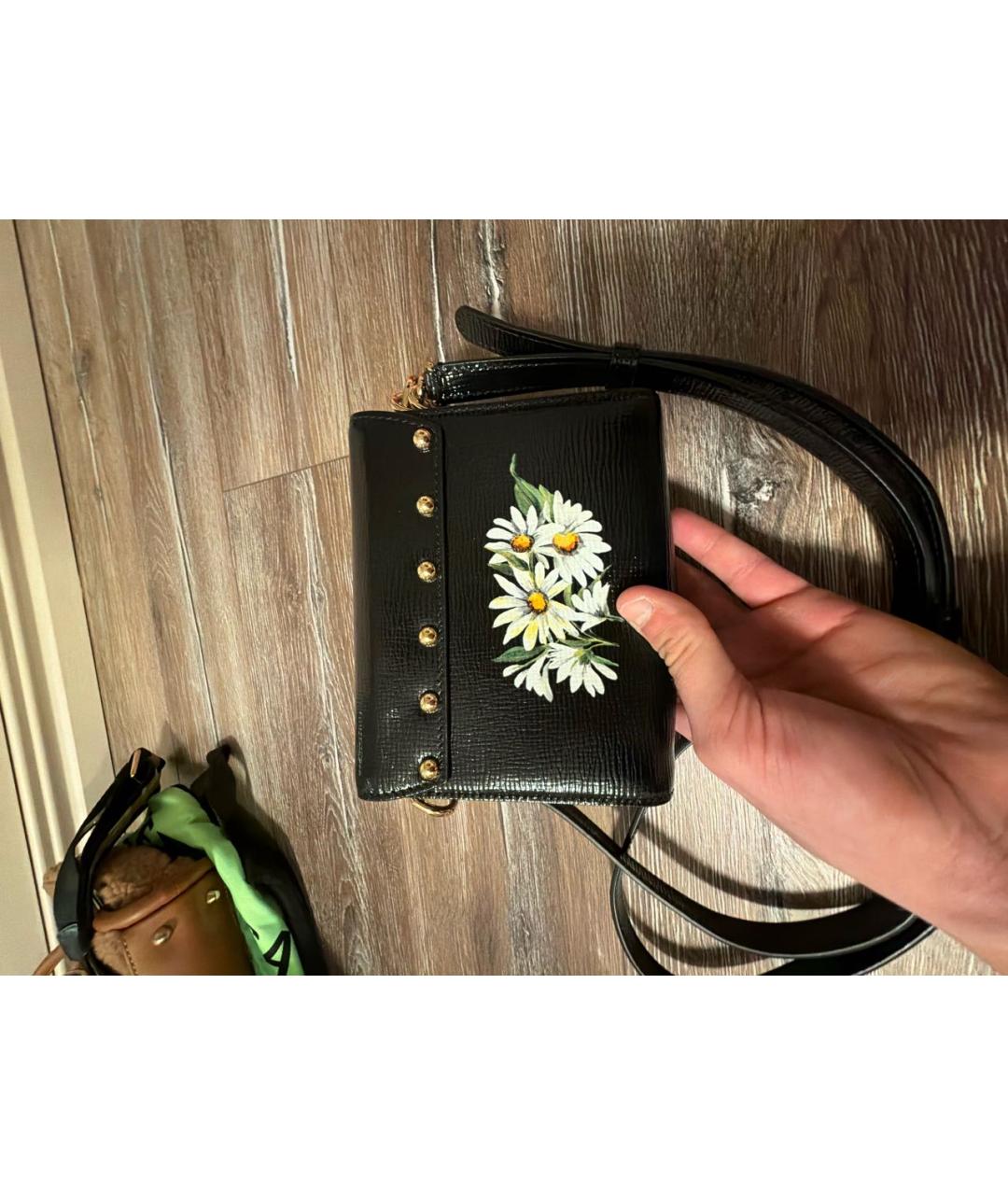 DOLCE&GABBANA Черная кожаная сумка через плечо, фото 3