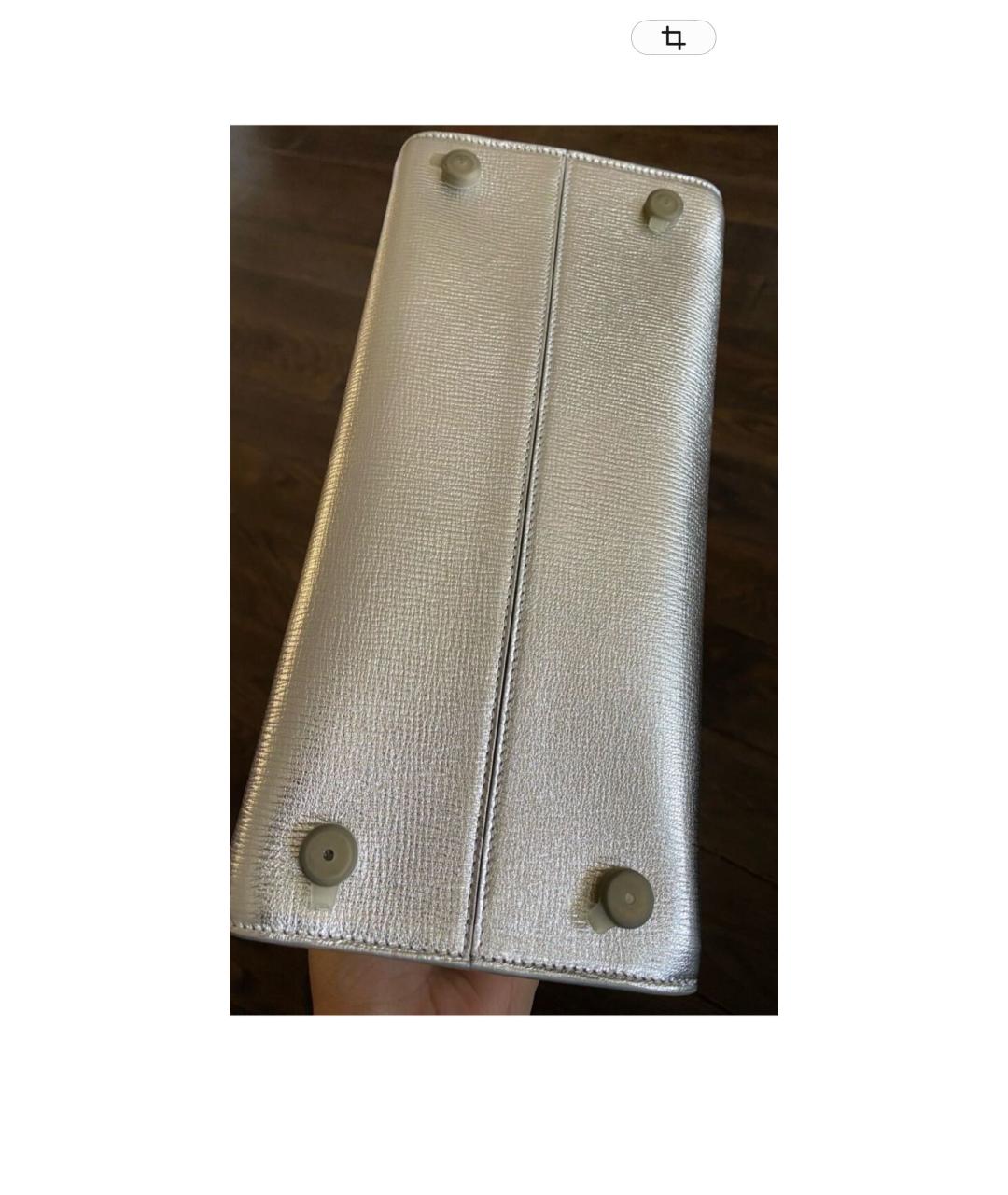 CHRISTIAN DIOR Серебряная кожаная сумка через плечо, фото 4