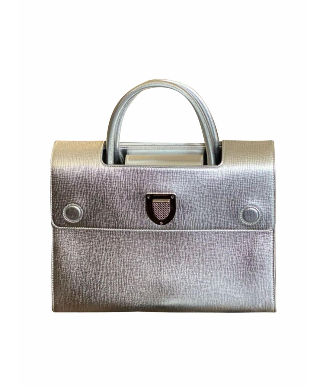 CHRISTIAN DIOR Серебряная кожаная сумка через плечо, фото 5