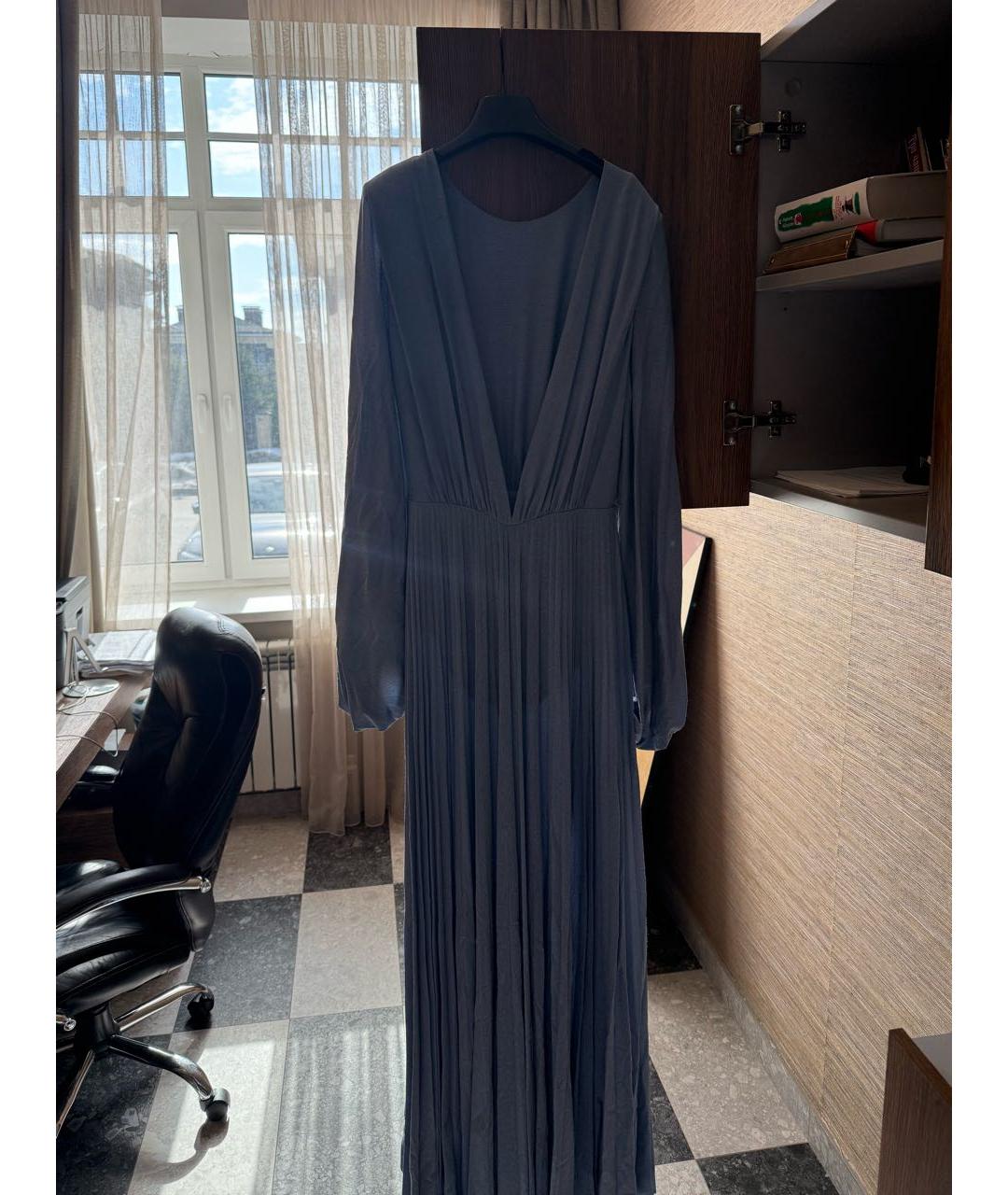 ELISABETTA FRANCHI Голубое вискозное вечернее платье, фото 2