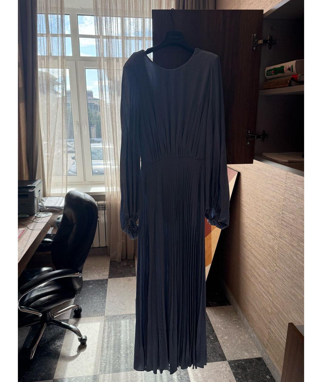 ELISABETTA FRANCHI Голубое вискозное вечернее платье, фото 5