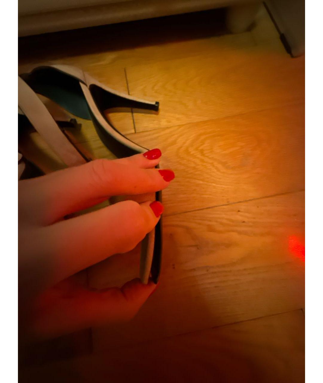 CELINE Бежевые замшевые босоножки, фото 6