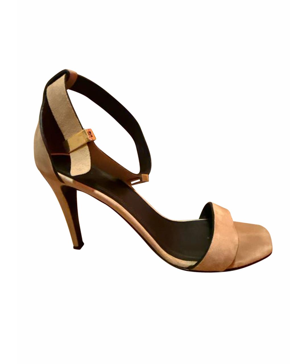 CELINE Бежевые замшевые босоножки, фото 1