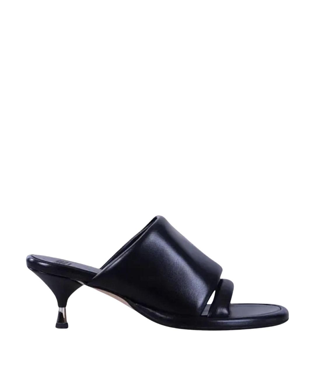 ERIKA CAVALLINI Черные кожаные мюли, фото 1