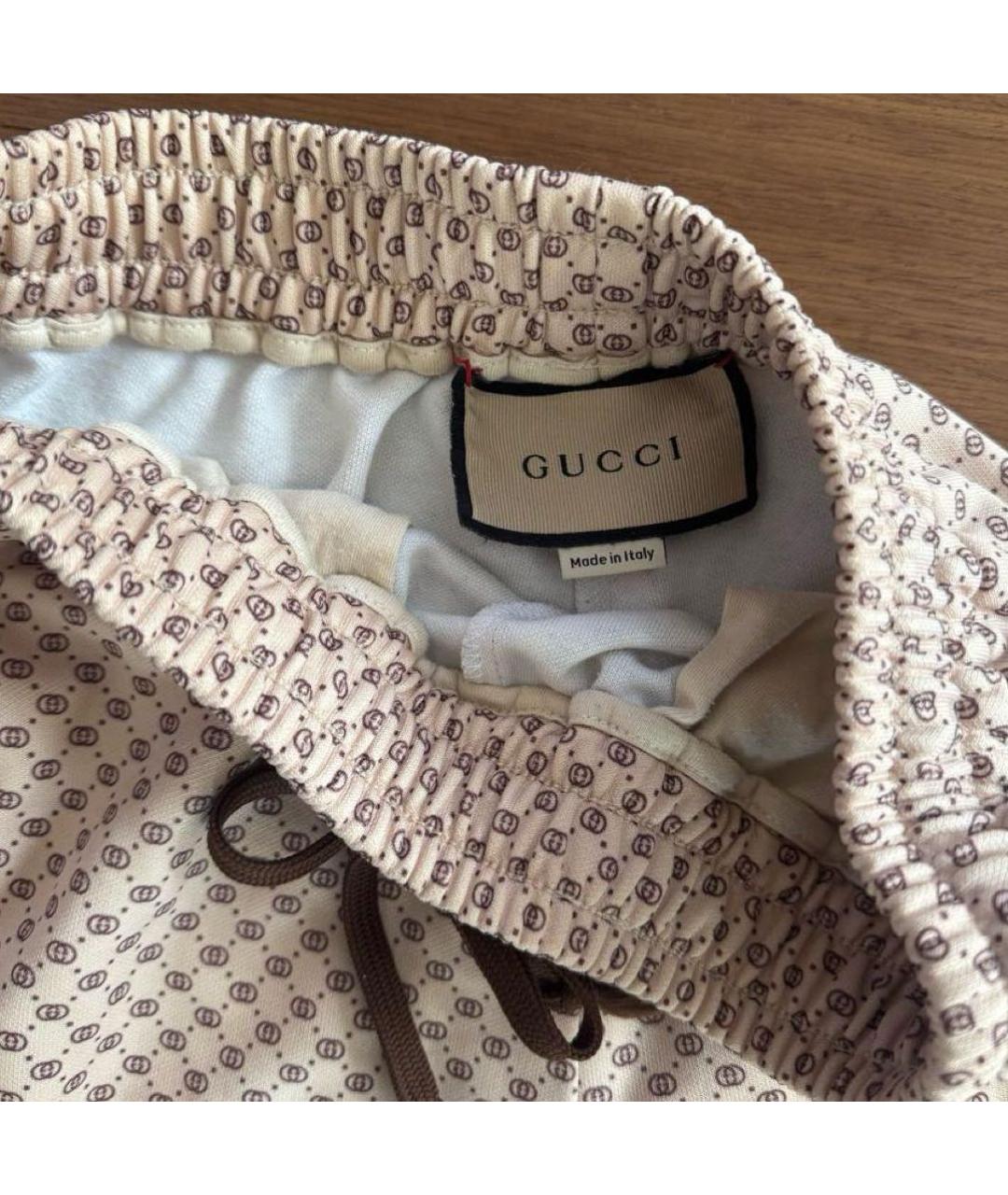 GUCCI Бежевые полиамидовые спортивные брюки и шорты, фото 3