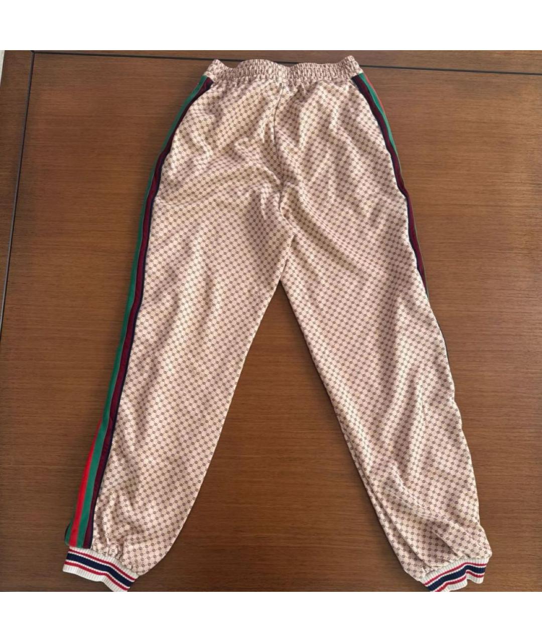 GUCCI Бежевые полиамидовые спортивные брюки и шорты, фото 2