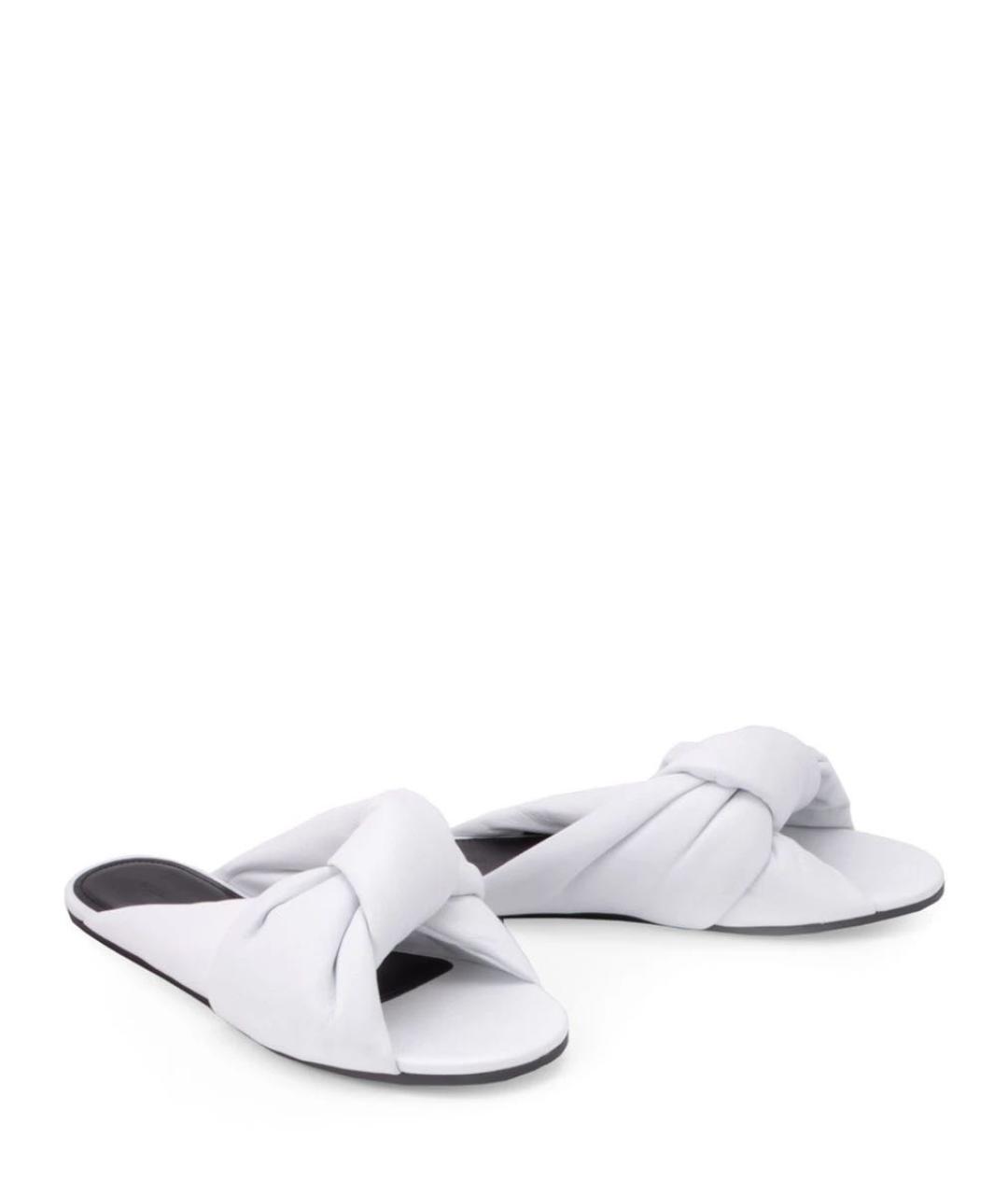 BALENCIAGA Белые кожаные шлепанцы, фото 6