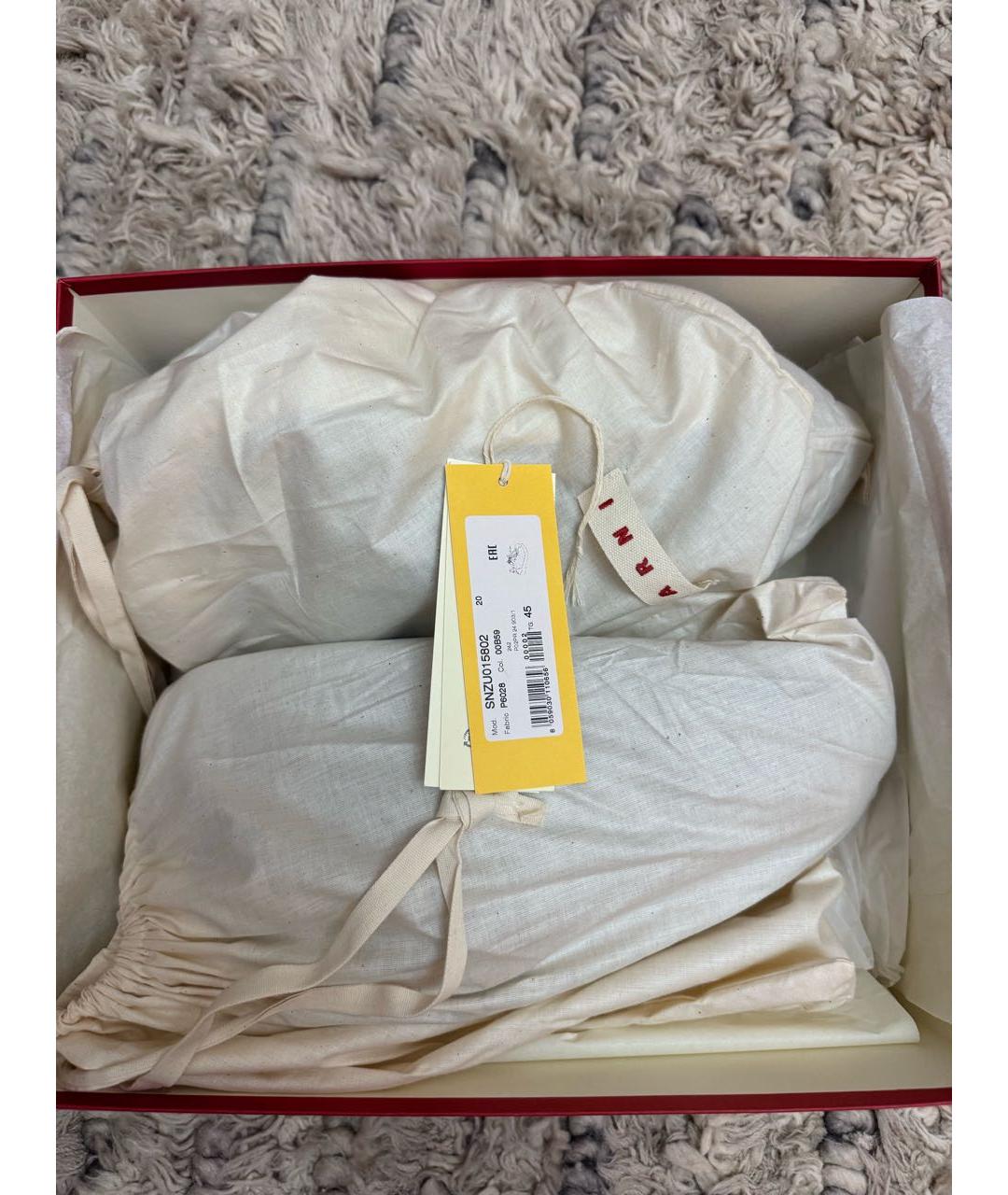 MARNI Синие кожаные низкие кроссовки / кеды, фото 6