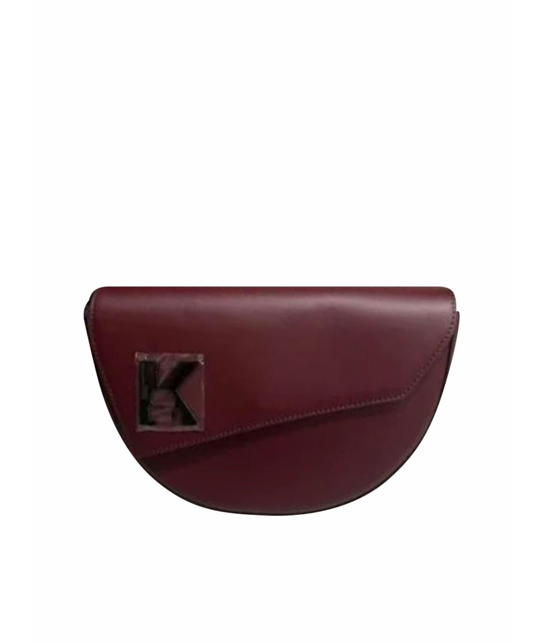 KARL LAGERFELD Бордовая кожаная сумка через плечо, фото 1