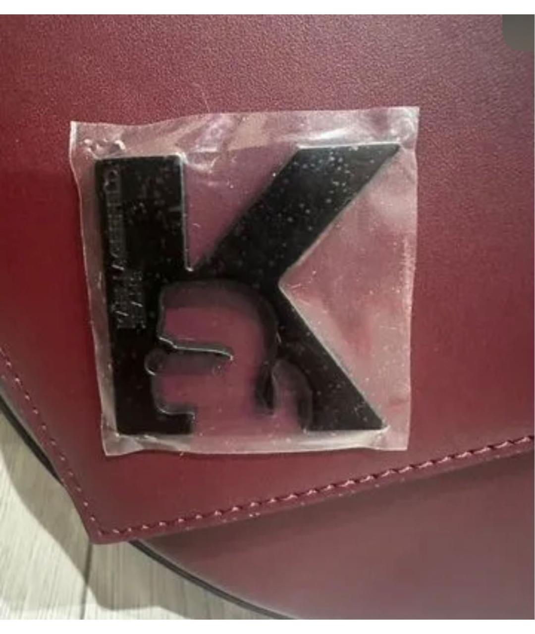 KARL LAGERFELD Бордовая кожаная сумка через плечо, фото 3