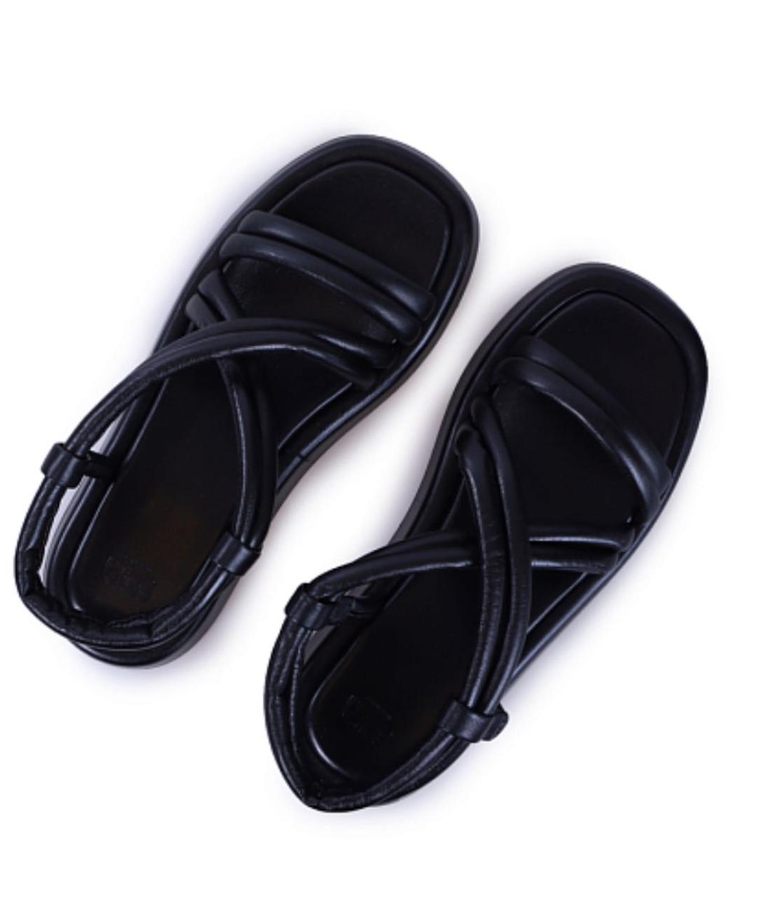 ERIKA CAVALLINI Черные кожаные сандалии, фото 5