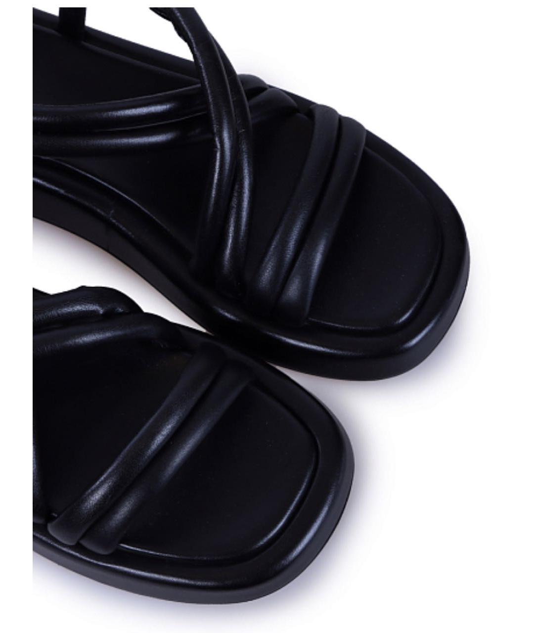 ERIKA CAVALLINI Черные кожаные сандалии, фото 3