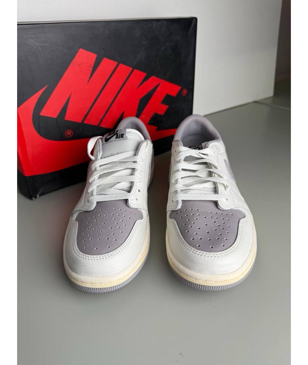 JORDAN Бежевые замшевые низкие кроссовки / кеды, фото 2