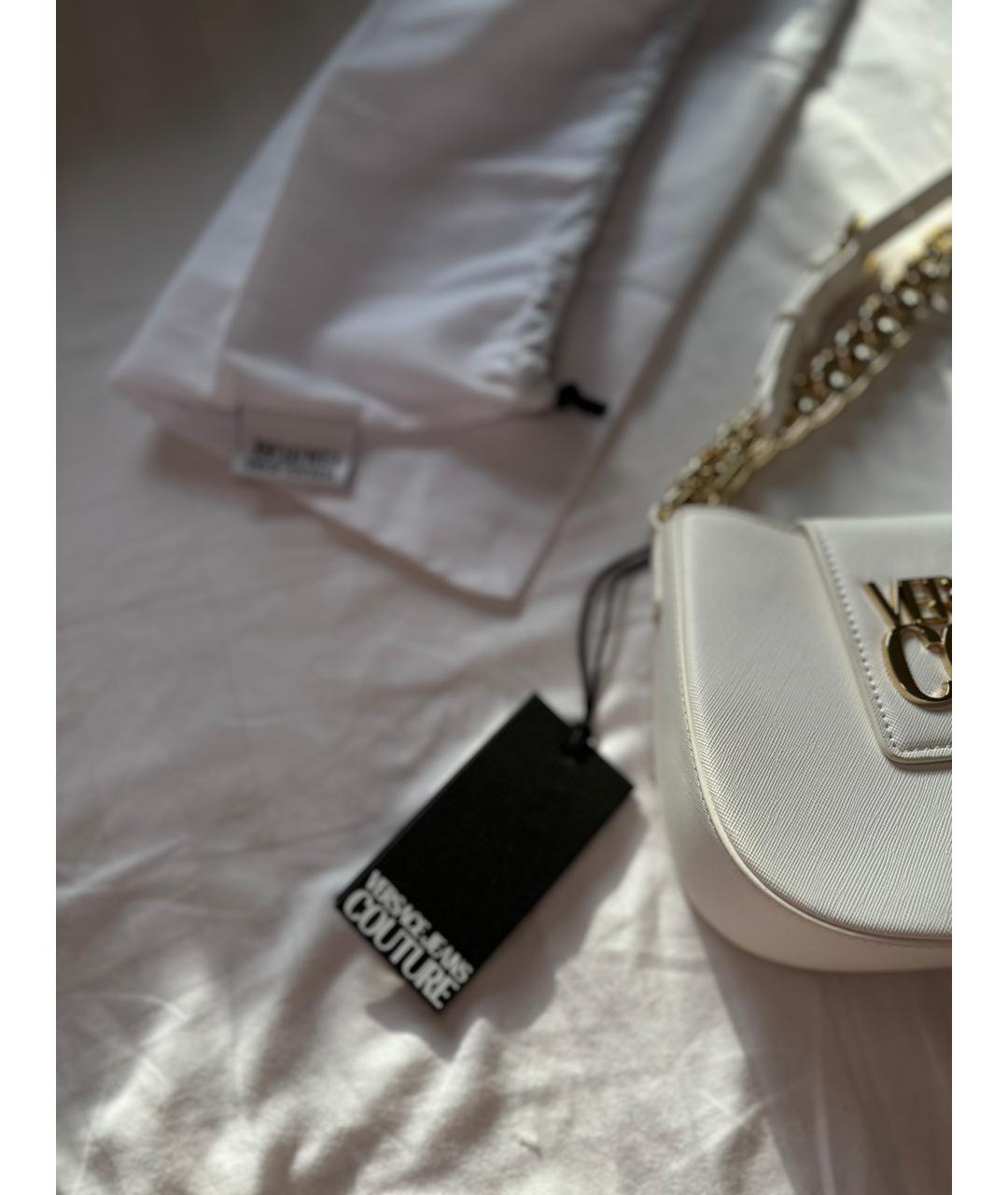 VERSACE JEANS COUTURE Белая кожаная сумка через плечо, фото 2