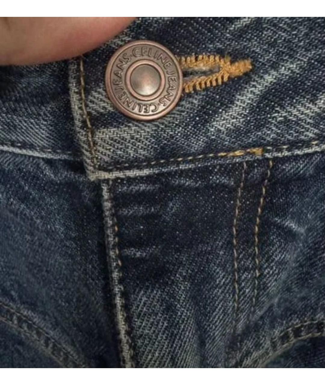 CELINE Темно-синяя хлопковая юбка миди, фото 7