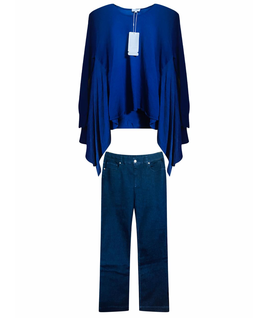 ESCADA Синий хлопко-эластановый костюм с брюками, фото 1