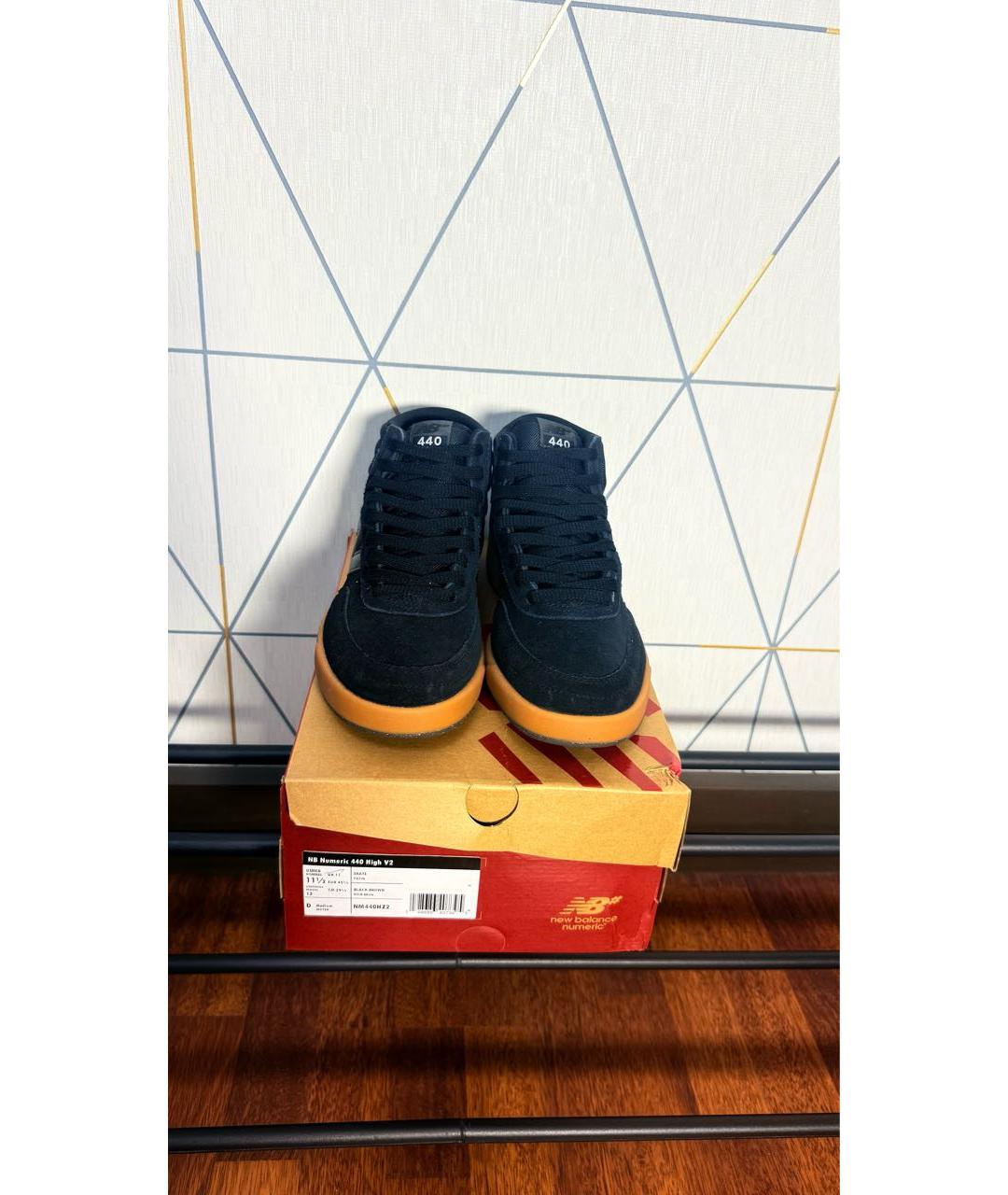 NEW BALANCE Черные замшевые высокие кроссовки / кеды, фото 2