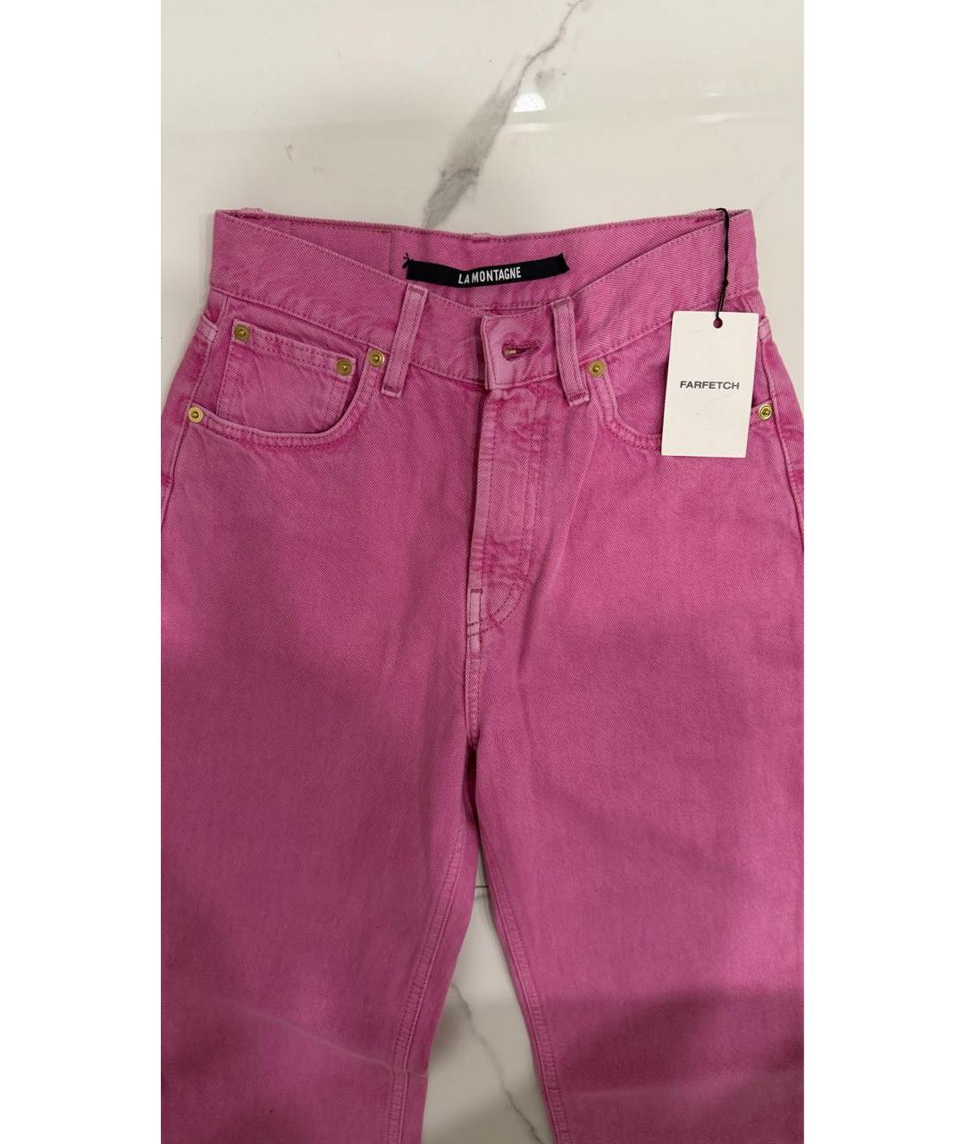 JACQUEMUS Розовые хлопковые прямые джинсы, фото 7