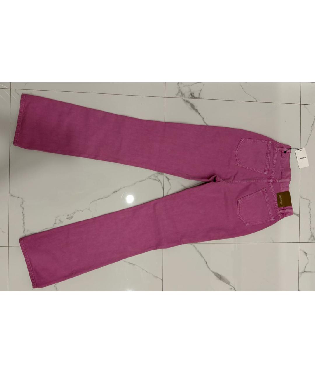 JACQUEMUS Розовые хлопковые прямые джинсы, фото 2