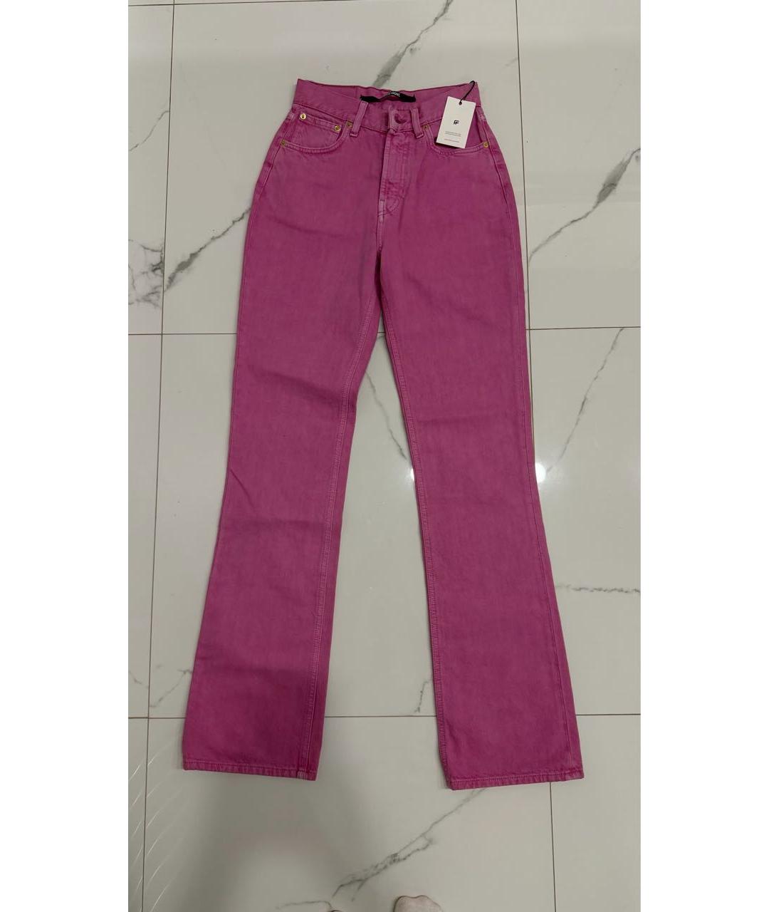 JACQUEMUS Розовые хлопковые прямые джинсы, фото 8