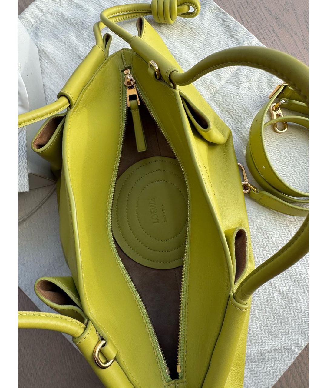 LOEWE Салатовая кожаная сумка через плечо, фото 4