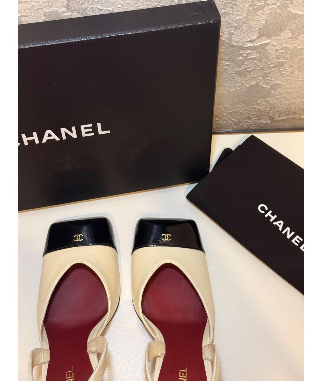 CHANEL Белые кожаные туфли, фото 3