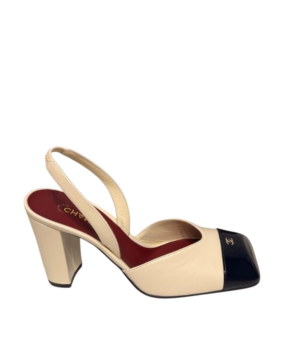 CHANEL Белые кожаные туфли, фото 1