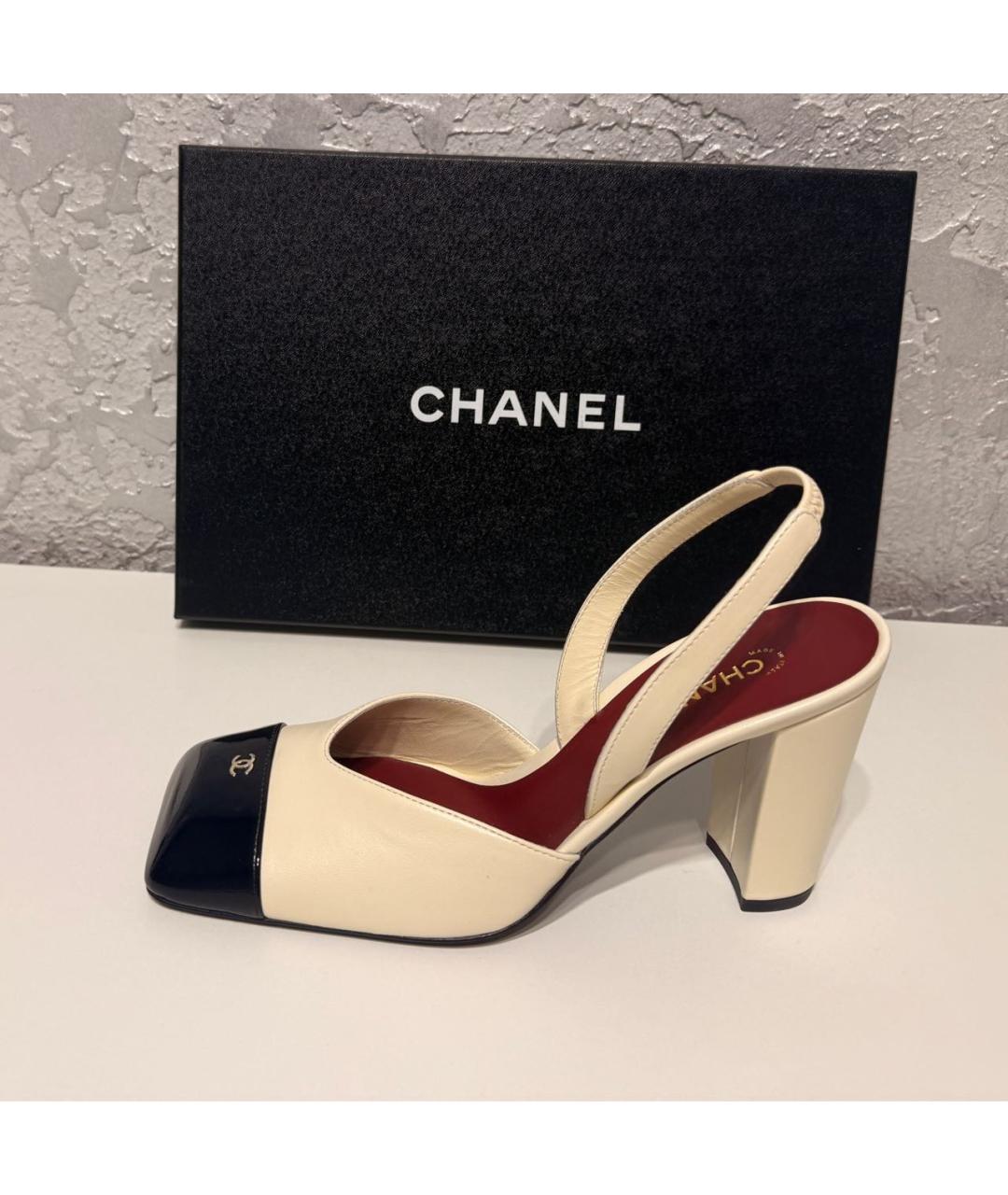 CHANEL Белые кожаные туфли, фото 8