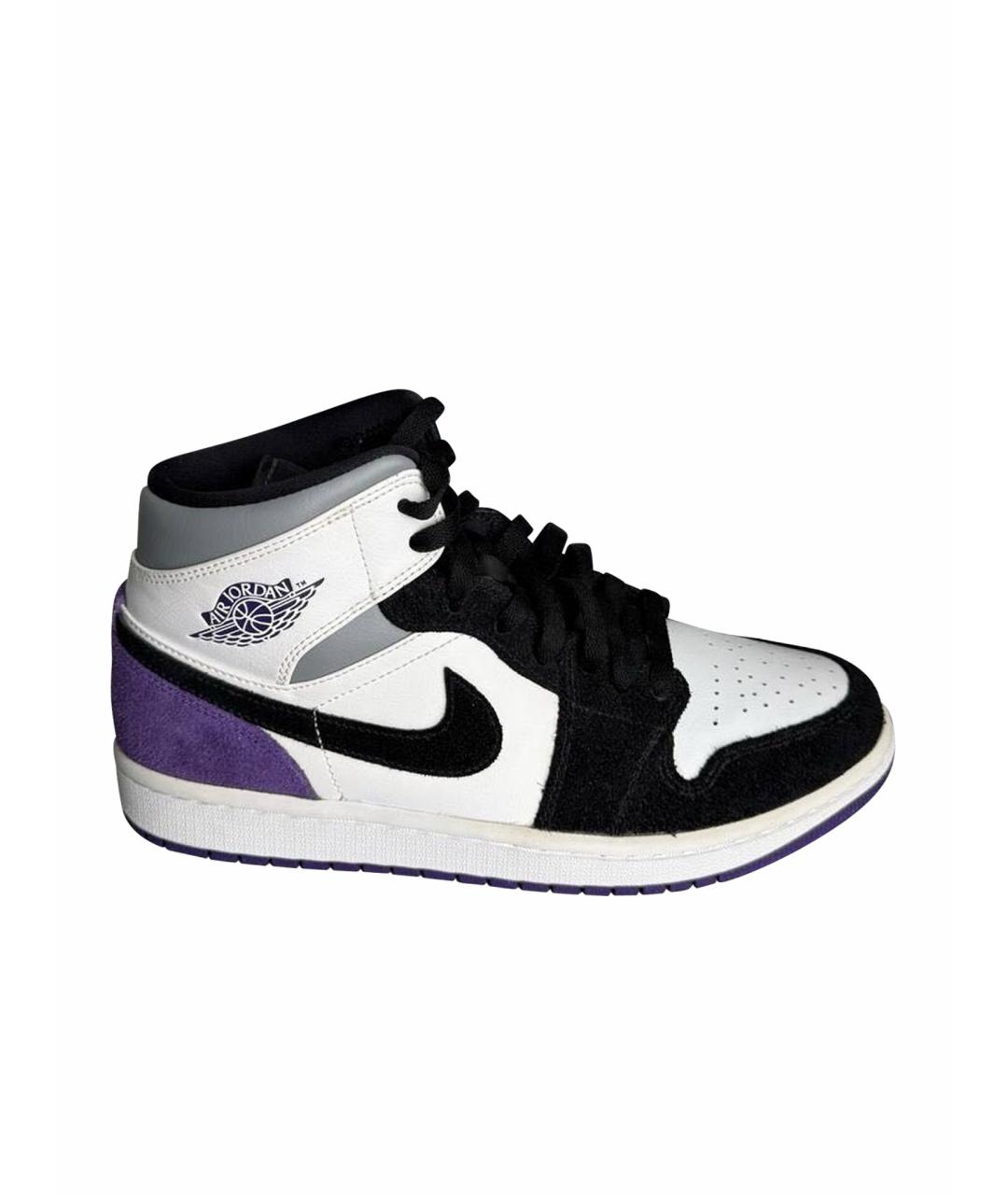 JORDAN Фиолетовые замшевые высокие кроссовки / кеды, фото 1