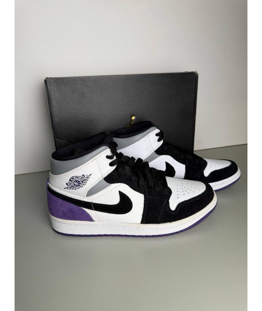 JORDAN Фиолетовые замшевые высокие кроссовки / кеды, фото 5