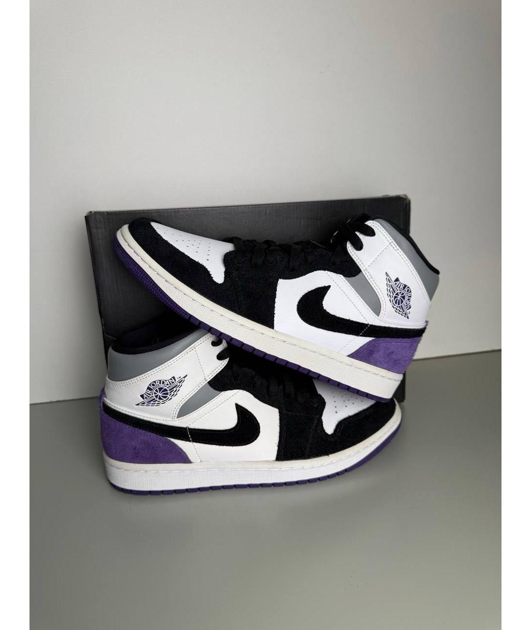 JORDAN Фиолетовые замшевые высокие кроссовки / кеды, фото 3