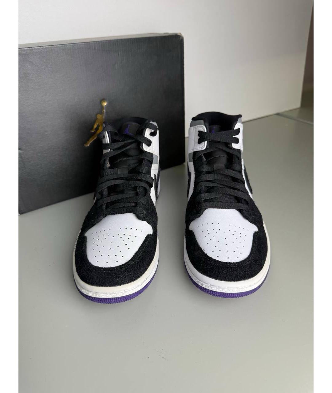 JORDAN Фиолетовые замшевые высокие кроссовки / кеды, фото 2