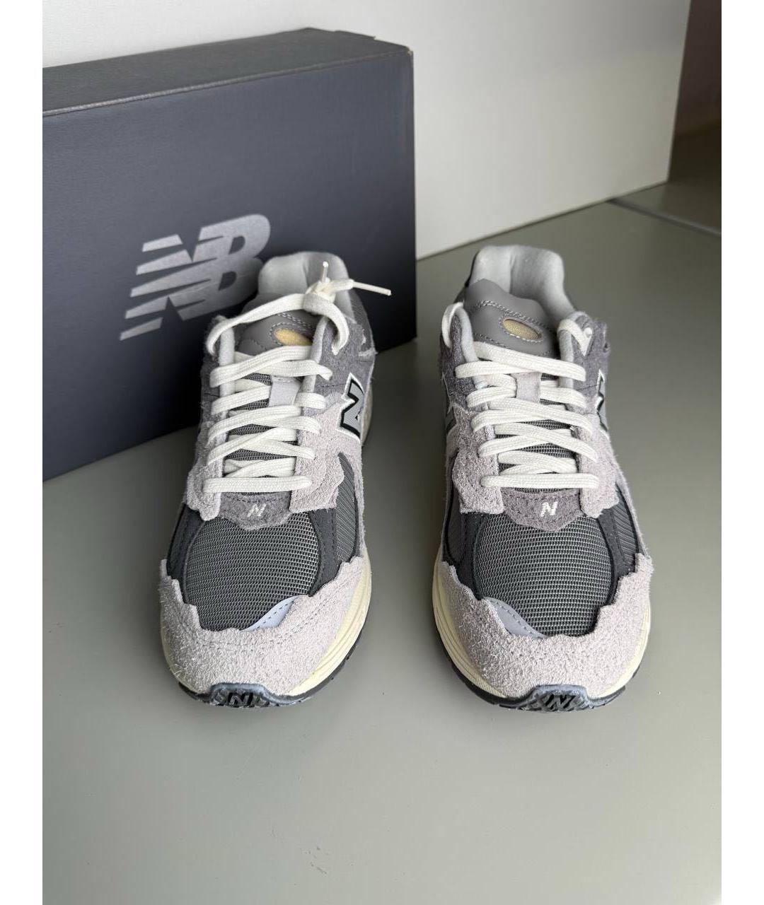 NEW BALANCE Антрацитовые замшевые низкие кроссовки / кеды, фото 2