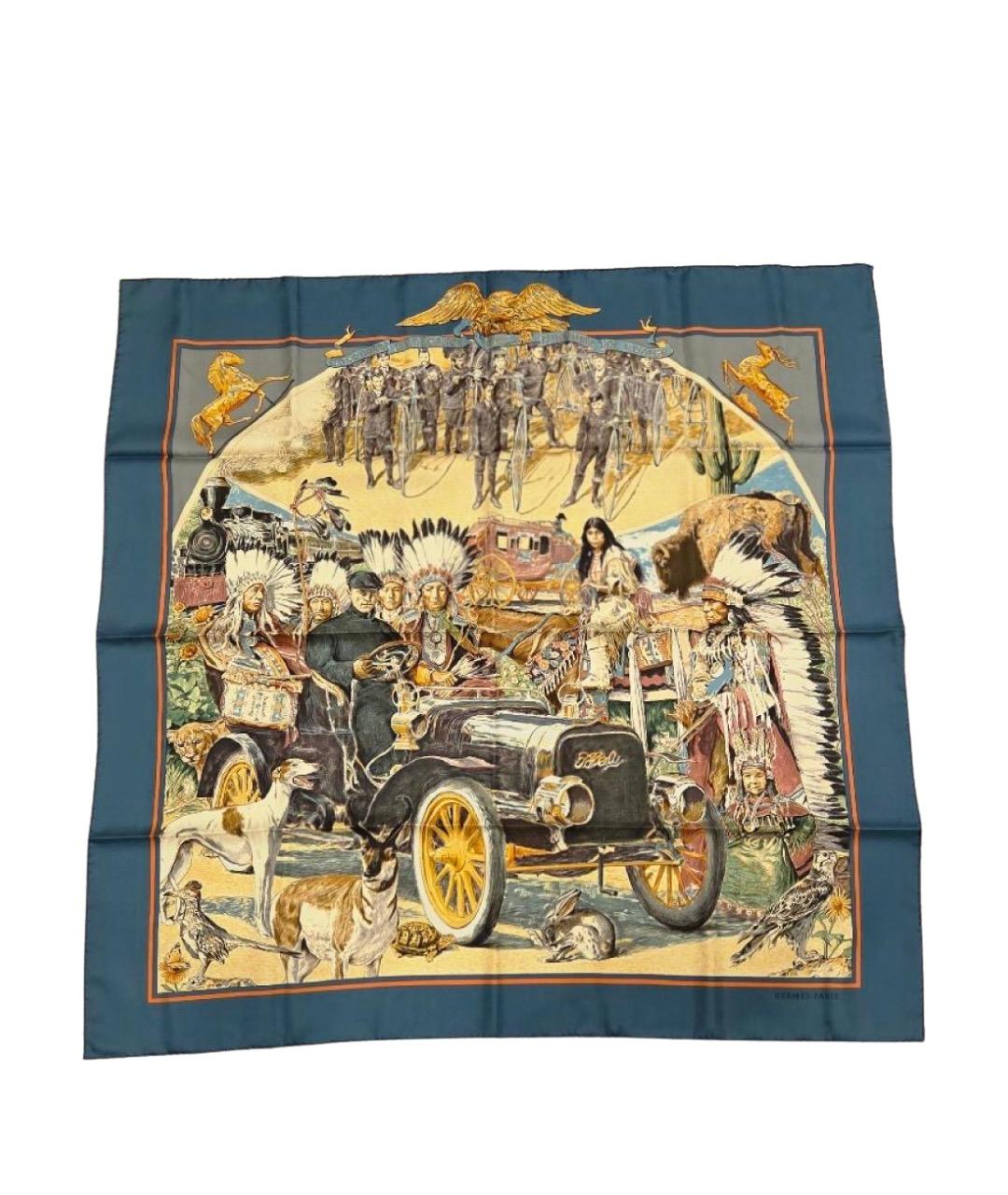 HERMES Мульти шелковый платок, фото 1