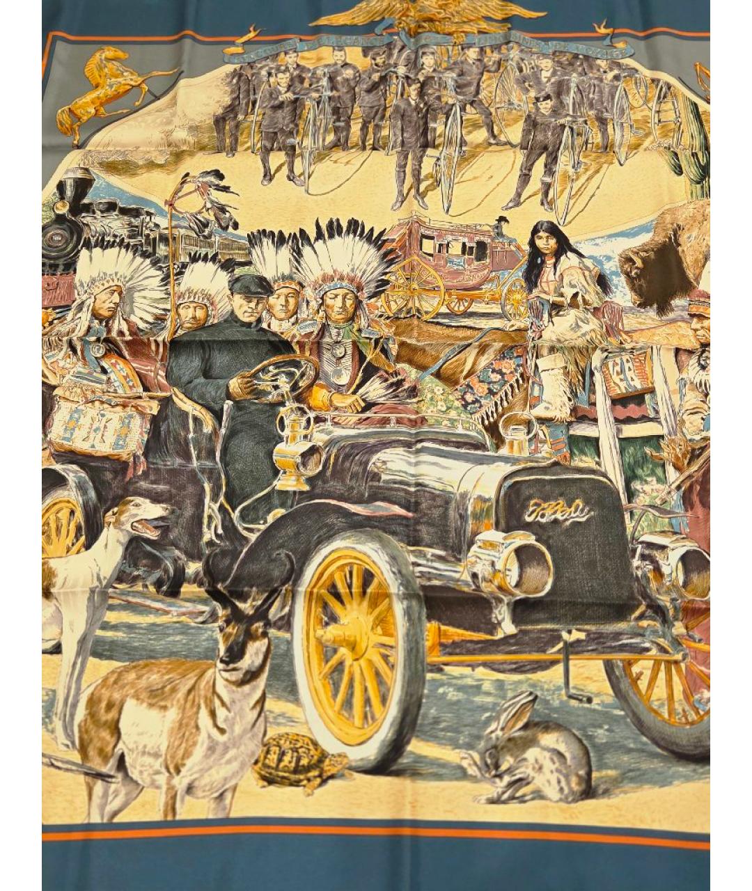 HERMES Мульти шелковый платок, фото 2