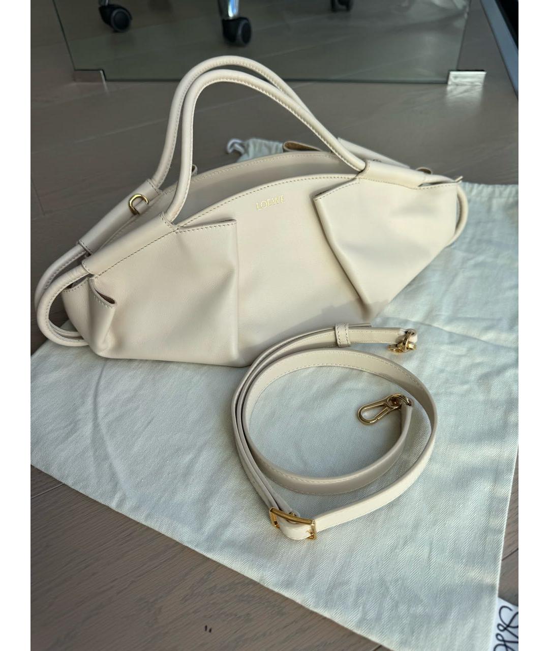 LOEWE Бежевая кожаная сумка через плечо, фото 6