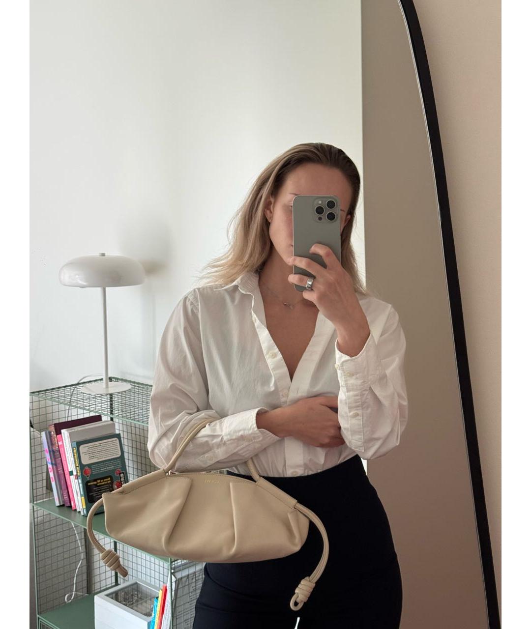 LOEWE Бежевая кожаная сумка через плечо, фото 7