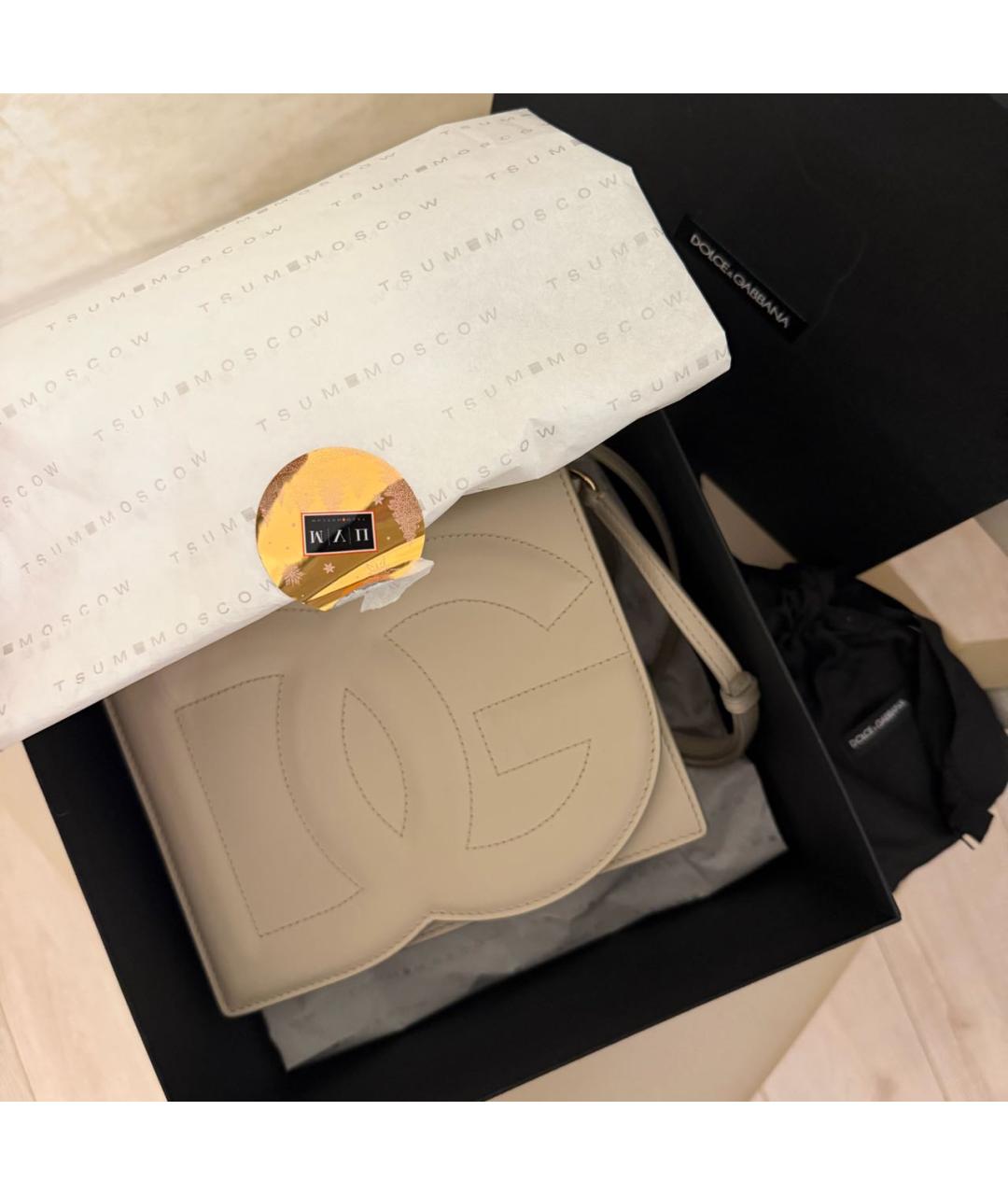 DOLCE&GABBANA Бежевая сумка через плечо, фото 2