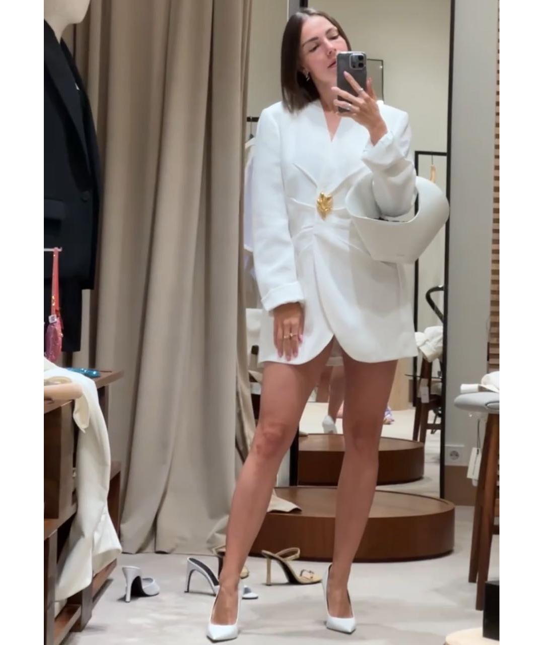 JIL SANDER Белый вискозный жакет/пиджак, фото 8