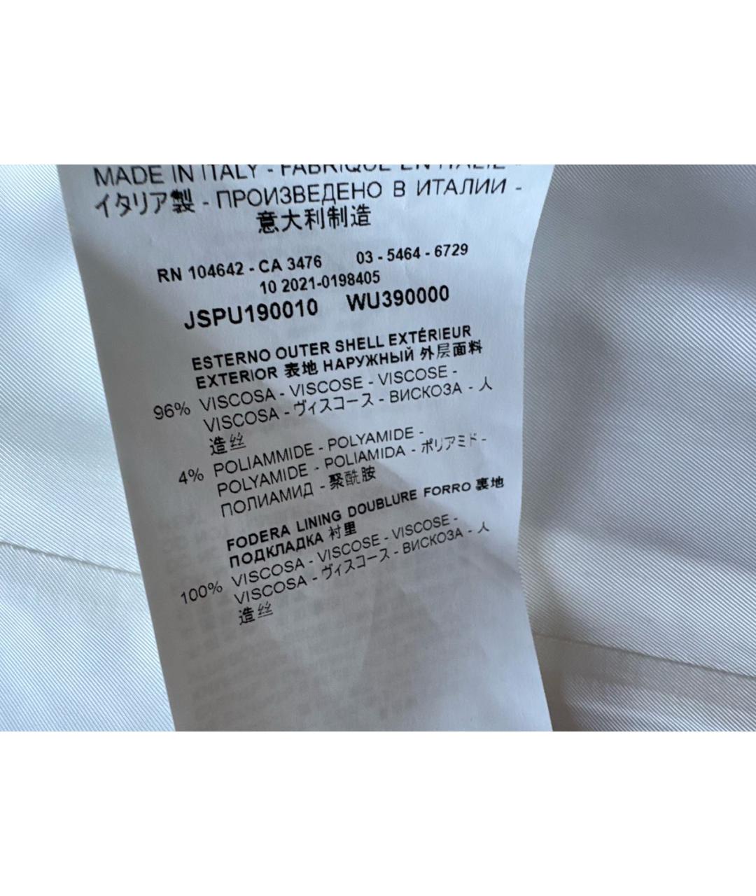 JIL SANDER Белый вискозный жакет/пиджак, фото 6