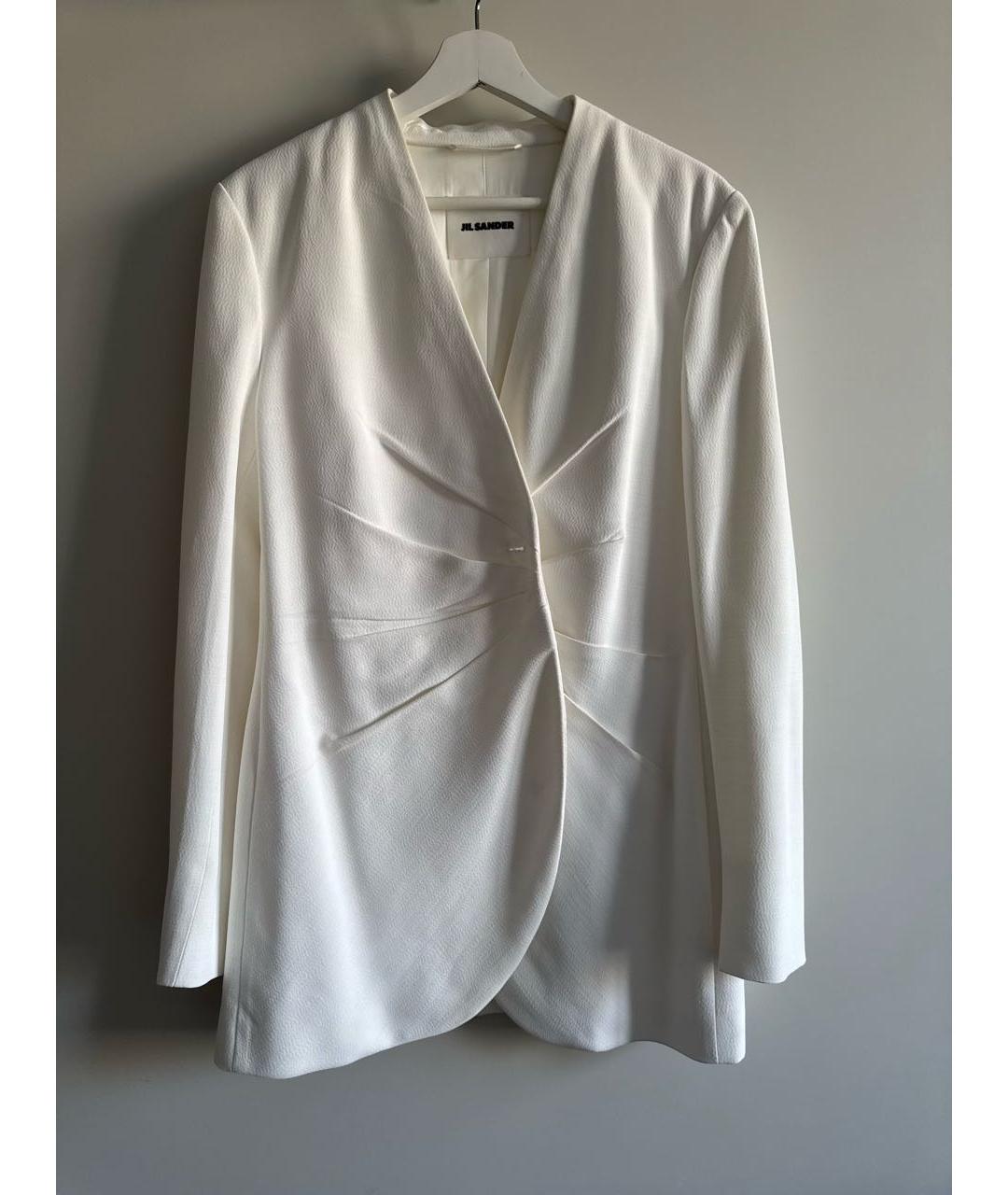 JIL SANDER Белый вискозный жакет/пиджак, фото 9