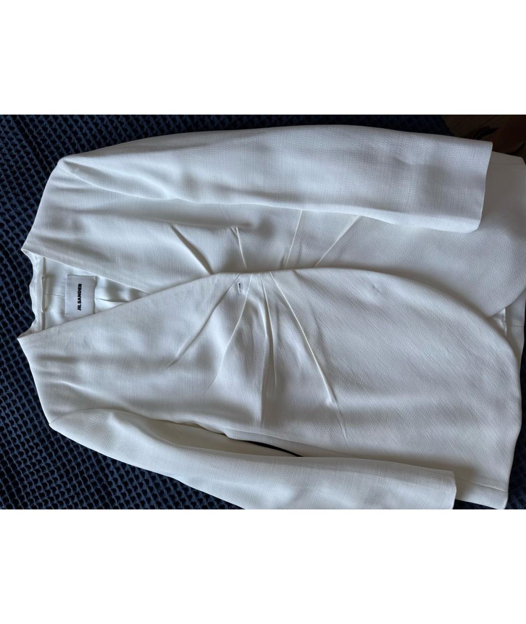 JIL SANDER Белый вискозный жакет/пиджак, фото 4
