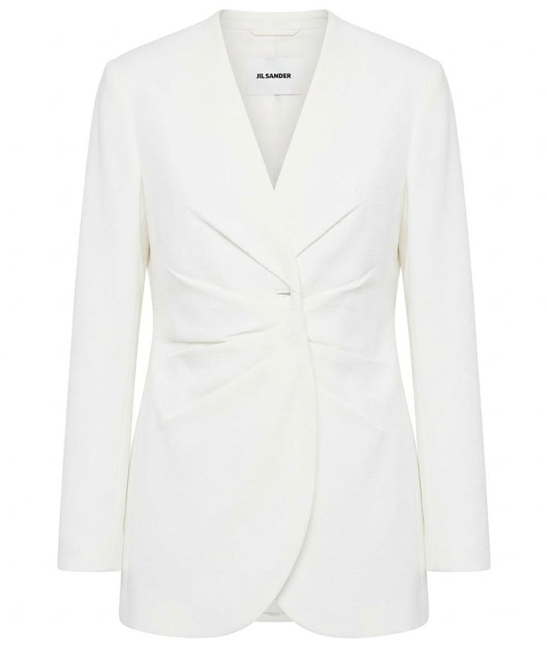 JIL SANDER Белый вискозный жакет/пиджак, фото 1